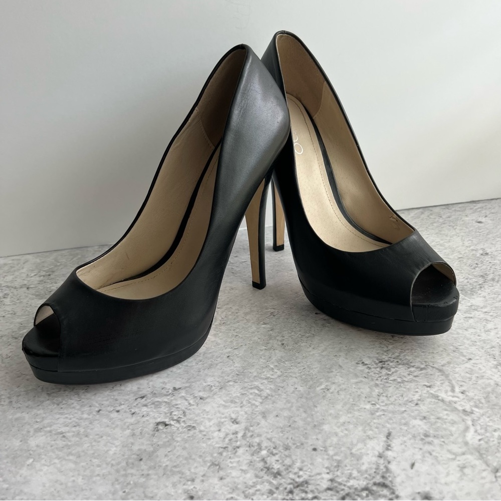 Aldo Black Platform Heels Size 38 or 7.5